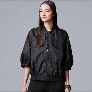 Black Oversized Bomber Jacket Vera Wang